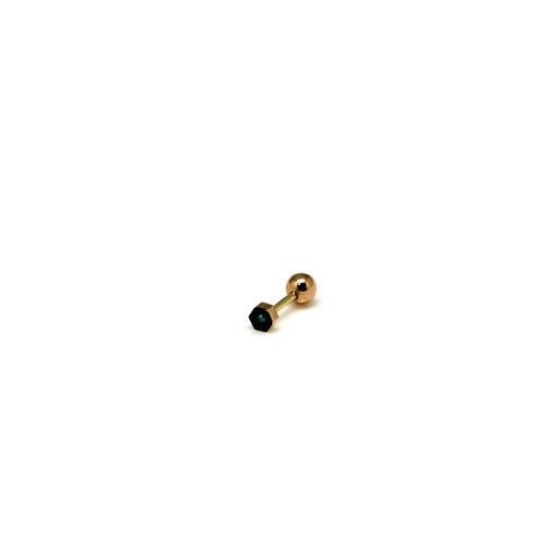 14k Gold 타이니 블루다이아몬드 육각 피어싱(귀걸이가능,청다이아)
